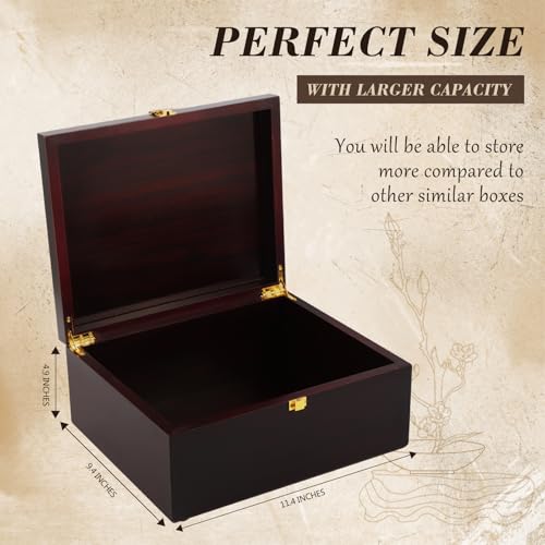 Tree of Life Wooden keepsake Box - Wooden Decorative Boxes with Lids/Keepsake Boxes with Lids - Wood Decorative Storage Boxes with Lids - Memorial Box (Tree of Life Black, Large)
