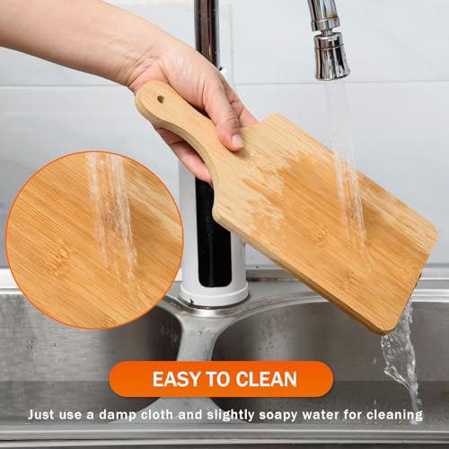 AWIZOM 6 Pcs Small Bamboo Cutting Board Bulk 11x5 Inch Personalized Wood Chopping Board Customized Laser Engraving Charcuterie Boards for Wedding Mother's Day Housewarming Present,0.39" Thick