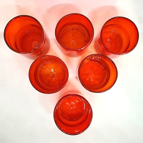 Solid Ruby Red 9 oz Short Tumblers (set of 6), Recycled Glass, Lead-free, Toxin-Free (9oz Tumbler) - color: Red, size: 9 oz