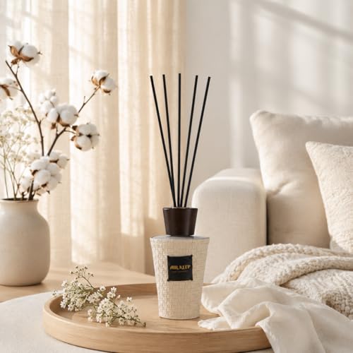Reed Diffuser for Home, Clean Linen, 5.1 fl oz (150 ml) | Reed Diffuser Sticks, Decorative Glass Bottle, for Bathrooms, Bedrooms, Living Rooms and Offices, Gift Box Packaging