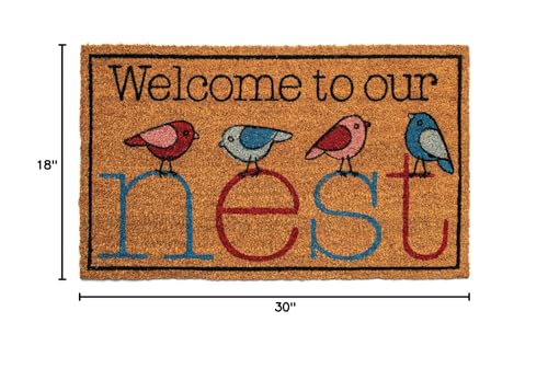 Notrax, Welcome Nest, Vinyl-Backed Natural Coir Doormat, 0.5" Thick Entry Mat for Indoor or Outdoor Use, 18"x30", C12 (C12S1830NW)
