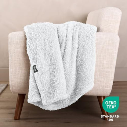 Bare Home Faux Shearling Blanket - Full/Queen Size - Blanket for Bed, Sofa, Couch, Camping, Travel, and Gifts - Warm & Lightweight - Fluffy & Soft (Full/Queen, Solid White) - color: 01 - Solid White, size: Full/Queen