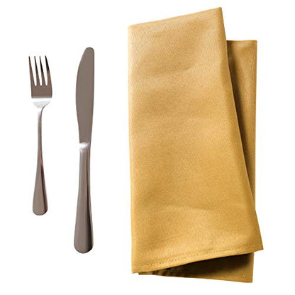 Bailarina Cloth Napkins Set of 80,17x17 inches Dinner Napkins Cloth Washable,Polyester Square Table Cloth Napkin Bulk with Hemmed Edges Ideal for Banquets, Parties and Weddings-Gold - color: Gold