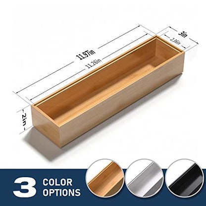 VeyFey Silverware Tray for Drawer, Stackable Kitchen Bamboo Drawer Organizer 12" x 3" x 2" Set of 2 - size: 12" x 3" x 2"