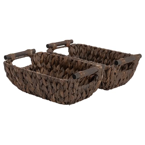 Storageworks Small Wicker Baskets, Decor Storage Baskets, Water Hyacinth - color: Dark Brown(Water Hyacinth), size: Small