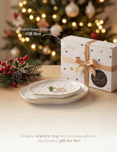 Jewelry Dish Set of 2, Large Jewelry Tray for More Jewelry Ring Dish Jewelry Bowl with Beautiful Package and Greeting Card Perfect for Birthday Gifts for Women - style: Set of 2-Cloud