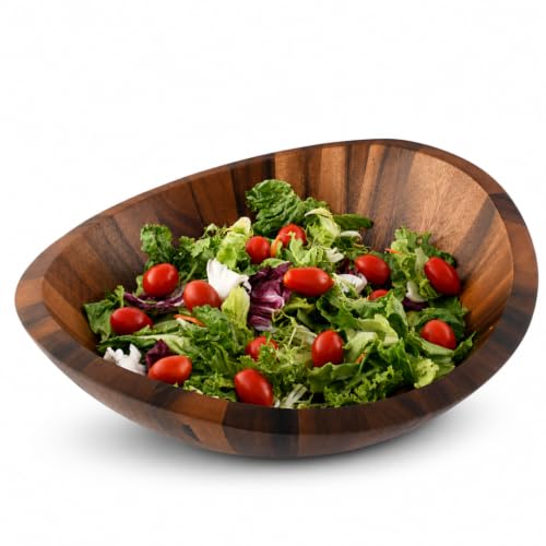 Arthur Court Large Acacia Wood Salad Serving Bowl - Modern Centerpiece for Fruits or Salads - 11 Inch Diameter 4 Inch Tall - size: 11 inches Diameter 4 Tall