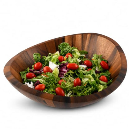 Arthur Court Large Acacia Wood Salad Serving Bowl - Modern Centerpiece for Fruits or Salads - 11 Inch Diameter 4 Inch Tall - size: 11 inches Diameter 4 Tall