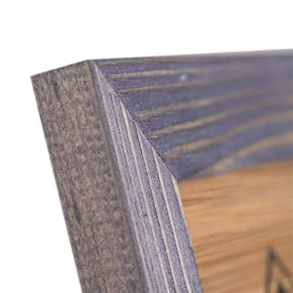 Rustic Wooden Square Picture Frames 4x4 - Set of 2-100% Natural Solid Eco Wood with Real Glass for Wall Mounting and Tabletop Display Photo Frame - Grey - color: Gray