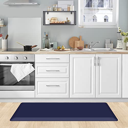 KitchenClouds Kitchen Mat Cushioned Anti Fatigue Kitchen Rug 0.8inch Waterproof Non Slip Kitchen Rugs and Mats Standing Desk Mat Comfort Floor Mats for Kitchen Sink Office (17.3"x39",Blue) | Water-Resistant, Non-Slip, Easy to Clean Comfort Floor Mat for K