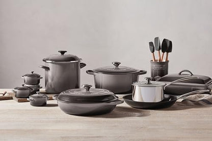 Le Creuset Stoneware & Silicone 5pc. Utensil Crock Set, Oyster - color: Oyster