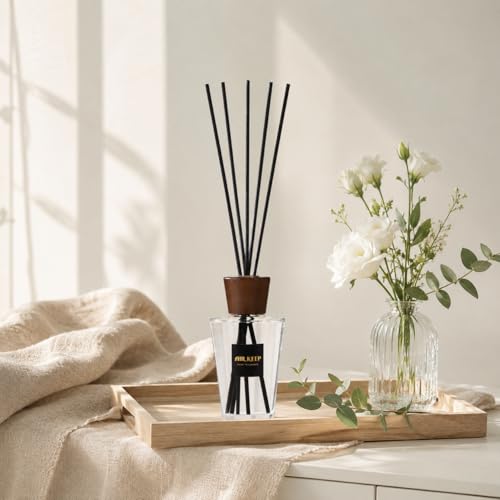 Reed Diffuser for Home, Lavender Eucalyptus, 5.1 fl oz (150 ml) | Reed Diffuser Sticks, Decorative Glass Bottle, for Bathrooms, Bedrooms, Living Rooms and Offices, Gift Box Packaging