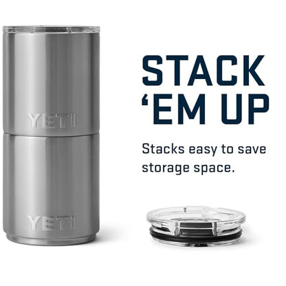 YETI Rambler 10 oz Ceramic Lined Lowball 2.0, Vacuum Insulated with MagSlider Lid, Stainless - color: Stainless