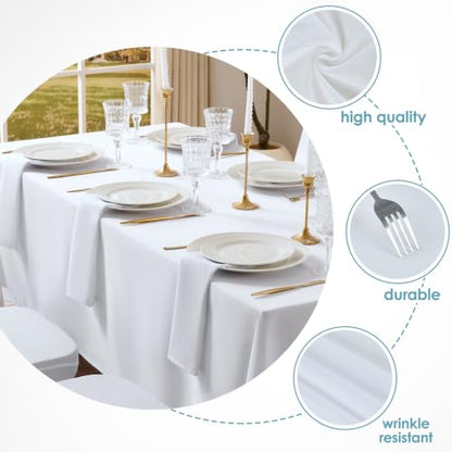 VidaFete White Cloth Napkin, 17 x 17 Inch Polyester Napkins Set of 12 | Polyester Napkins Cloth Reusable & Wrinkle-Resistant Dinner Napkins for Weddings, Banquets, Parties, Hotels and Restaurants - color: White, size: 17" x 17" (Set of 12)