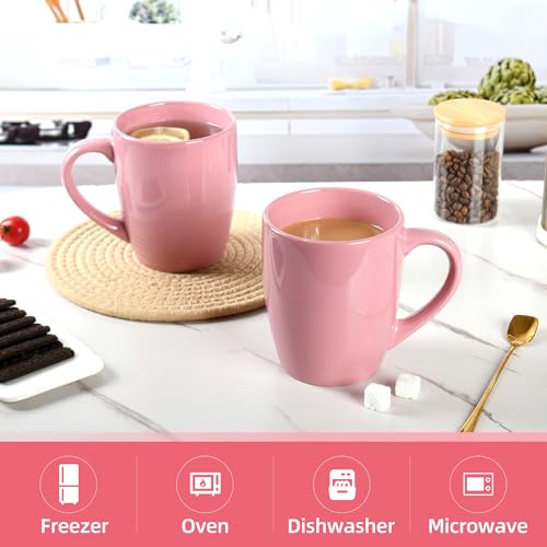 BYCNZB 27OZ Extra Large Ceramic Coffee Mug, Jumbo Coffee Mugs, Big Tea Cups with a Large Handle for Office and Home set of 2 (Pink) - color: Pink