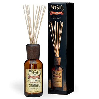 McCall’s Candles | Creme Brulee | Reed Diffuser Gift Set | USA-Poured Fragrance Oil | Vintage Reed Garden with Amber Glass Bottle | Rich Custard Topped with caramelized Sugar.
