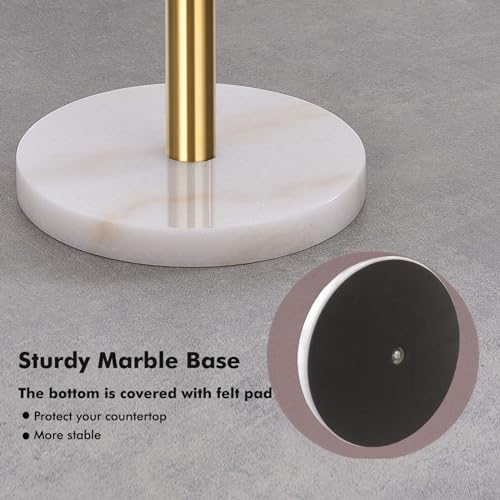 Exilon Gold Paper Towel Holder Countertop, Standing Paper Towel Roll Holder for Kitchen Bathroom, with Weighted Base for One-Handed Operation - color: Gold