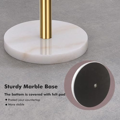 Exilon Gold Paper Towel Holder Countertop, Standing Paper Towel Roll Holder for Kitchen Bathroom, with Weighted Base for One-Handed Operation - color: Gold