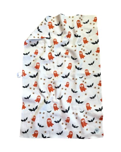 Kitchen Towels, Dish Towels for Kitchen, 3 Pc Kitchen Towel Set | Microfiber Waffle Towels, 16 x 26 inches, with Hanging Loops, Reusable Tea Towels, Cute Kitchen Towels - 3 Pack - color: Halloween Ghosts