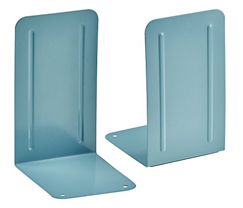 Acrimet Bookends for Shelves, Non-Skid Book Holder, Heavy Duty Book Stopper, Steel Metal Book Ends Storage for Home, Library, 6 7/8" H x 4" W x 4 1/2" D (Green) (1 Pair / 2 Pieces) | For Shelves & Shelves with Protective Base