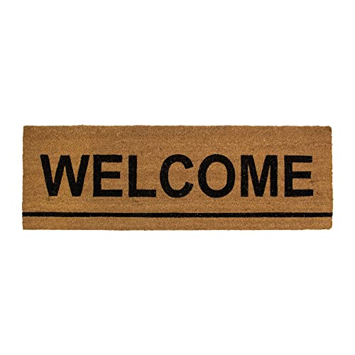 Northlight Natural Coir Outdoor Rectangular Welcome Doormat 16" x 48"