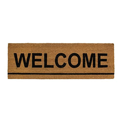 Northlight Natural Coir Outdoor Rectangular Welcome Doormat 16" x 48"
