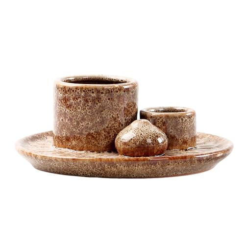 Ceramics Ashes Catchers Incenses Burners Tray Set for Incenses Stics Cones for Yoga Meditations Space Decoration Multifunctional Santo Wood Ashes Catchers Tray - color: Spotted White