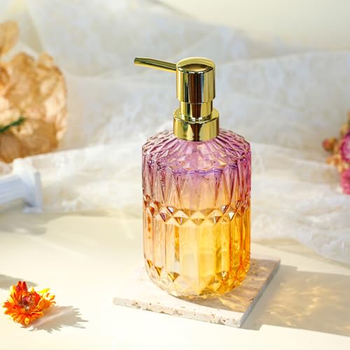 YunNasi Soap Dispenser with Pump Refillable | Liquid Hand Soap Dish Soap Dispensers for Bathroom Counter, Kitchen Sink, PurpleOrange - color: Purpleorange