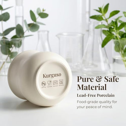Kurguso® Porcelain Espresso Cups Set of 2, 5.5 oz mini Coffee Mugs, Espresso Accessories, White Demitasse Shot Cups for Espresso Machine Coffee Maker, Microwave Dishwasher Safe (Not Include Pitcher) - size: 5.5 Ounce Espresso Cups set of 2