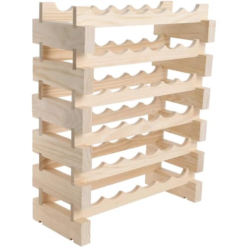 36 Bottle Wine Rack Natural Pine - color: Natural Pine