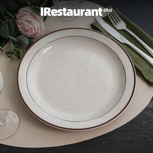 Stoneware Narrow Rim Commercial Grade Dinnerware (Brown Speckle, Plate 7.25") - color: Brown Speckle, size: Plate 7.25"
