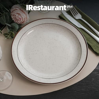 Stoneware Narrow Rim Commercial Grade Dinnerware (Brown Speckle, Plate 7.25") - color: Brown Speckle, size: Plate 7.25"