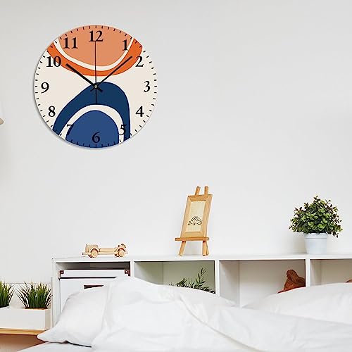 Abstract Geometry Wall Clock 10x10 Inch Farmhouse PVC Wall Clocks Battery Operated Silent Modern Wall Hanging Round PVC Clock for Kitchen Classroom Office - color: Style-8, size: 10x10in（black）