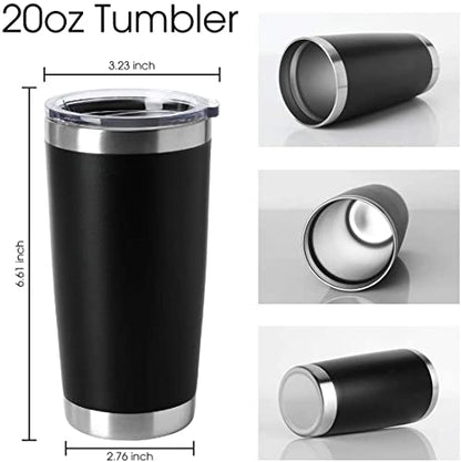 HASLE OUTFITTERS 20oz Tumblers Stainless Steel Mugs with Lid Double Wall Vacuum Insulated Coffee Cups for Cold & Hot Drinks (20oz-Black, 12 Pack) - color: Black-A, size: 12 Count (Pack of 1)