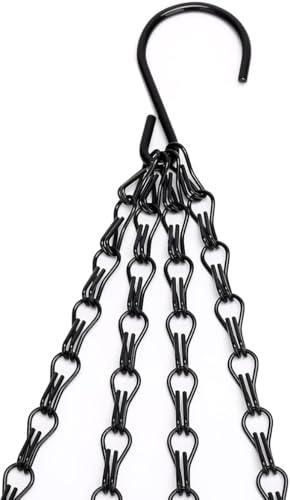 Heybe 16 Inch Hanging Basket Chain, 4 Point Hanging Chains with Hooks for Pot Planters Bird Feeders Lantern Lamp,Extended Hangers for Hanging Badkeys(16inch, 4 Point) - size: 16 inches, style: 4 point