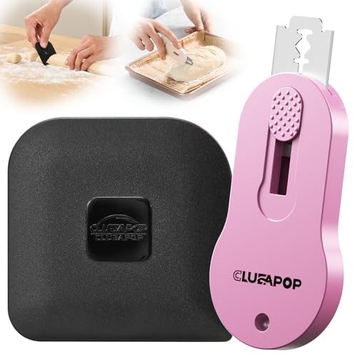 Bread Lame Sourdough Scoring Tool with Extractable & Magnetic, Bread Scoring Tool with 5 Retractable Razor Blades & Pan Scraper, Push-Pull Safety Design, Sourdough Scorer Tool for Dough Baking - color: BlackPink