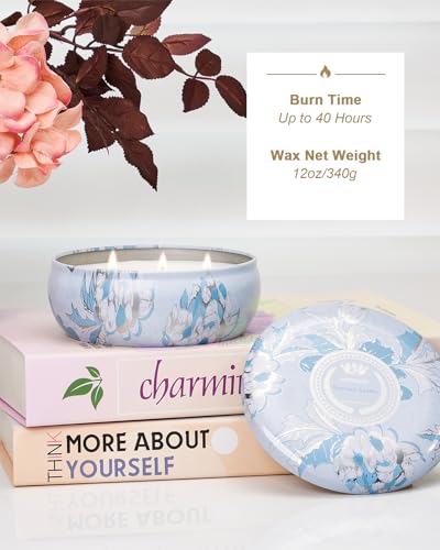 M&SENSE Ocean Waters Scented Soy Candles 12oz | Triple Wick, 40 Hour Long Burn, Non-Toxic,100% Natural Soy Wax, Stress Relaxing Aromatherapy Candle Gift for Women Men - color: Ocean Waters
