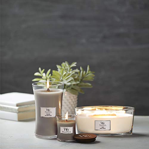 WoodWick Ellipse Scented Candle, Linen, 16oz | Up to 50 Hours Burn Time