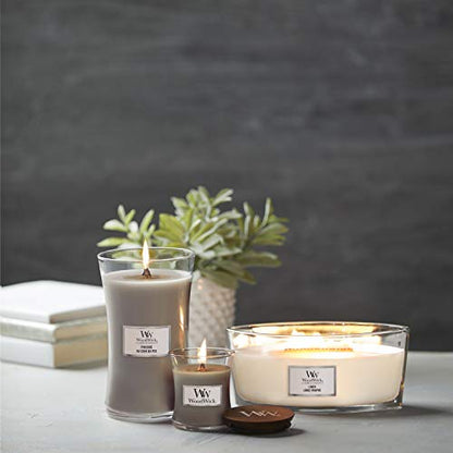 WoodWick Ellipse Scented Candle, Linen, 16oz | Up to 50 Hours Burn Time