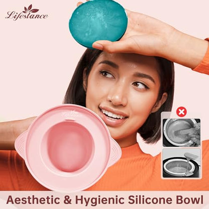Lifestance Waxing Kit for Women & Men - Pink L3 Digital Warmer | Silicone Wax Pot Liner, Hair Removal Kit with 14.1oz Hard Wax Beads & Oil Spray, Professional for Brazilian Bikini Face Leg - color: Enhanced LCD (Pink) Kit