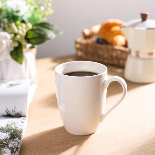 GBhome White Coffee Mugs Set of 6, 12 oz Ceramic Coffee Cups | Classic COffee Mugs for Home,Office&Restaurant,Tea/Espresso/Cappuccino. Dishwasher&Microwave Safe - color: Off White 2, size: 12 oz (6 Piece Set)