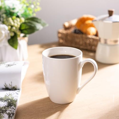 GBhome White Coffee Mugs Set of 6, 12 oz Ceramic Coffee Cups | Classic COffee Mugs for Home,Office&Restaurant,Tea/Espresso/Cappuccino. Dishwasher&Microwave Safe - color: Off White 2, size: 12 oz (6 Piece Set)