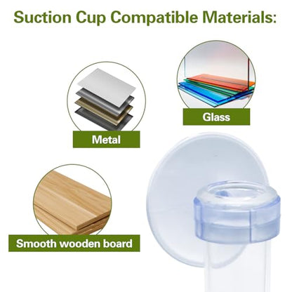 6 PCS Window Propagation Stations, Clear Plastic Plant Propagation Tubes with Suction Cups, Wall Hanging Terrarium Water Plant Holders for Home & Office Decor, Easy to Install