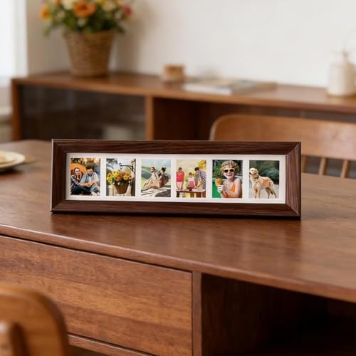 4x12 Wood Picture Frames, Long Rectangle Picture Frame for Wall,Mini Collage Pictures Frames for Wall and Tabletop Display,Graduate Gift Collage Frame - color: A