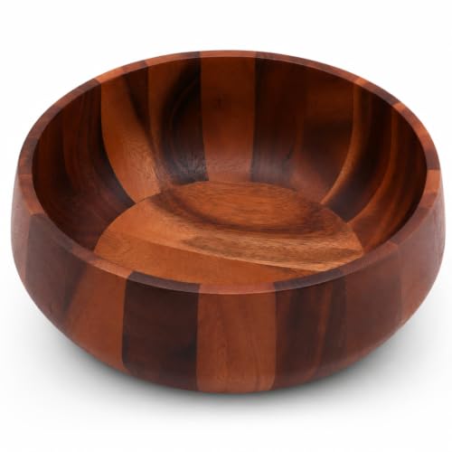 Arthur Court Modern Round Acacia Wood Serving Bowl for Fruits and Salads 4.5" H x 11" Diameter - size: 4.5 inch Tall x 11 Diameter