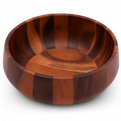 Arthur Court Modern Round Acacia Wood Serving Bowl for Fruits and Salads 4.5" H x 11" Diameter - size: 4.5 inch Tall x 11 Diameter