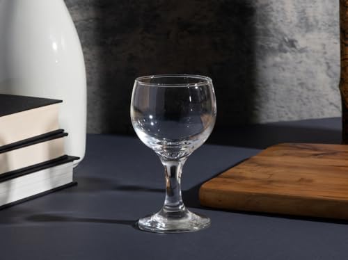 Goblet Glasses Set of 12-6 Ounce Clear Cognac Glassware - Ideal for Wine, Cocktails and Mocktails - Chic Drinking Glasses for Home, Bar and Kitchen Use