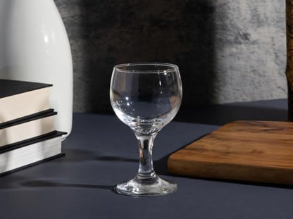 Goblet Glasses Set of 12-6 Ounce Clear Cognac Glassware - Ideal for Wine, Cocktails and Mocktails - Chic Drinking Glasses for Home, Bar and Kitchen Use