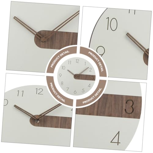Ipetboom Silent Wood Wall Clock Decorative Hanging Clock Without Battery Modern Home Decor for Living Bedroom Office Unique Minimalist Design