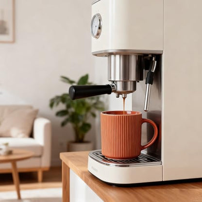 MONITO Coffee Mugs Set of 6,16 oz Ceramic Coffee Cups with Large Handles | Stoneware Mugs Set Suitable for Lattes,Hot tea,Cappuccinos,Mochas and Cocoa,Microwave & Dishwasher Safe,,Brick Red - color: BRICK RED, size: 6PCS